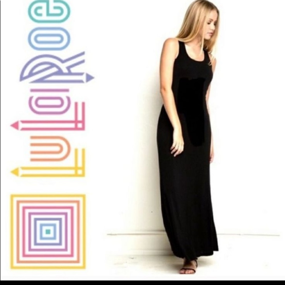 LulaRoe Dani Black Maxi Dress, sz 2XL